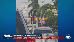 Bandido é atropelado ao tentar roubar moto em SP