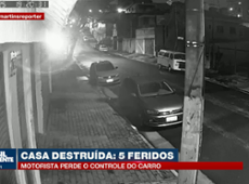 Veja o momento em que carro atinge casa na zona norte de SP