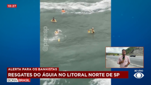 Quase 60 banhistas são resgatados no fim de semana no litoral norte de SP