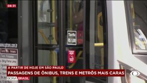 SP começa o ano com aumento nas tarifas de ônibus, trens e Metrô