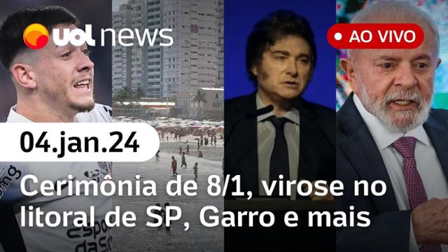 Lula prepara evento para 8/1; surto de virose no Guarujá, Garro, CPIs 'antiesquerda' e + | UOL News 04/01/25