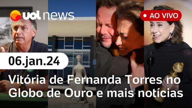 Fernanda Torres leva Globo de Ouro por Ainda Estou Aqui; pesquisa Quaest e mais notícias | UOL News 06/01/25