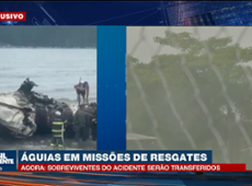 Queda de avião: helicópteros águias levam sobreviventes para hospital