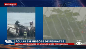 Queda de avião: helicópteros águias levam sobreviventes para hospital