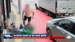 Ladrão é imobilizado com golpe de jiu-jitsu no Litoral de São Paulo