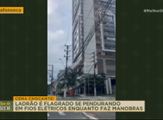 CHOCANTE! Ladrão se pendura em fios elétricos durante roubo em Vitória