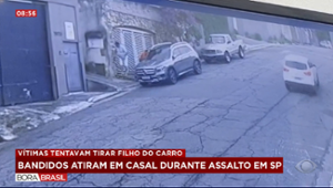 Bandidos atiram contra casal que tentava proteger filho durante assalto