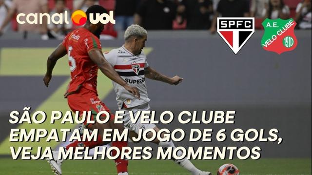 São Paulo e Velo Clube empatam em jogo com 6 gols: veja melhores momentos