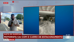 Motorista cai com o carro do 3º andar de estacionamento de shopping no CE