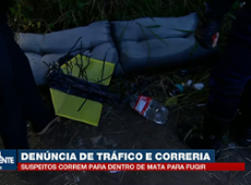 Suspeitos correm pra dentro de mata para fugir da GCM