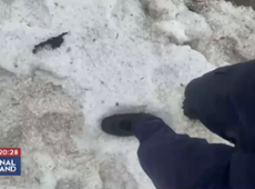 Tempestade de granizo cobre ruas da cidade de Vacaria (RS)