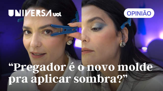 Já pensou em usar pregador de roupas para aplicar sombra nos olhos? Vanessa Rozan testa truque viral