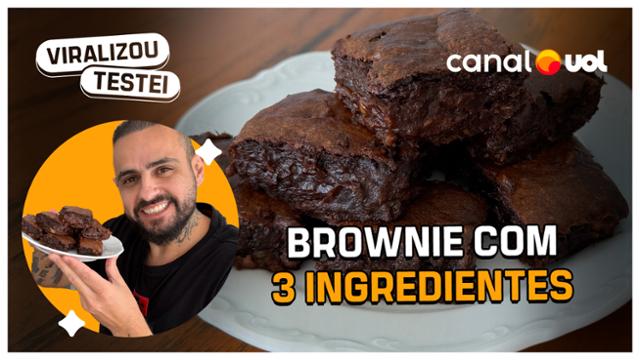 Brownie com 3 ingredientes - Viralizou, testei