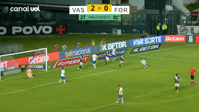 Gol PABLO VEGETTI - Vasco 2 X 0 Fortaleza -  Brasileirão 2025