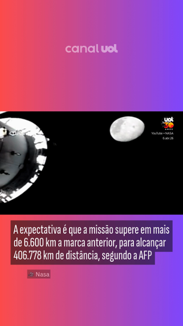 Astronautas da Artemis 2 batem recorde de distância da Terra; veja o momento