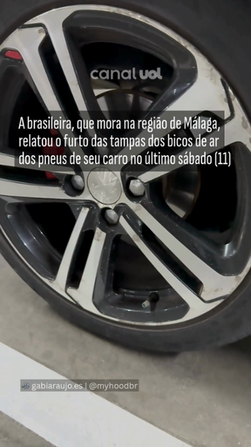 Brasileira relata furto de peça  de carro inusitada na Espanha