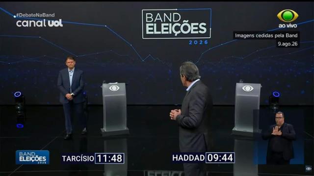 Debate na Band: Haddad promete não nacionalizar debate, mas cita Lula em pergunta a Tarcísio