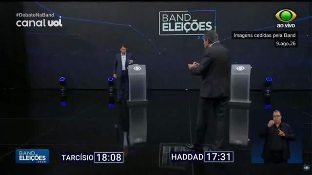 Debate na Band: Haddad ri e chama Tarcísio de 'um cara meio concurseiro'