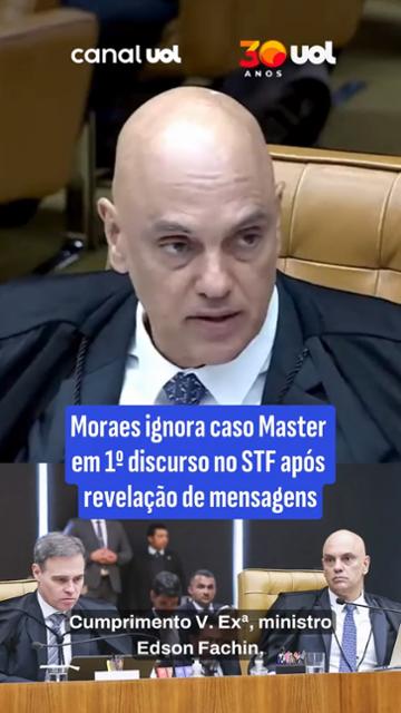 Moraes ignora caso Master em 1º discurso no STF após revelação de mensagens de Vorcaro