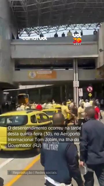 Taxistas brigam e trocam socos em disputa por ponto em aeroporto do Rio